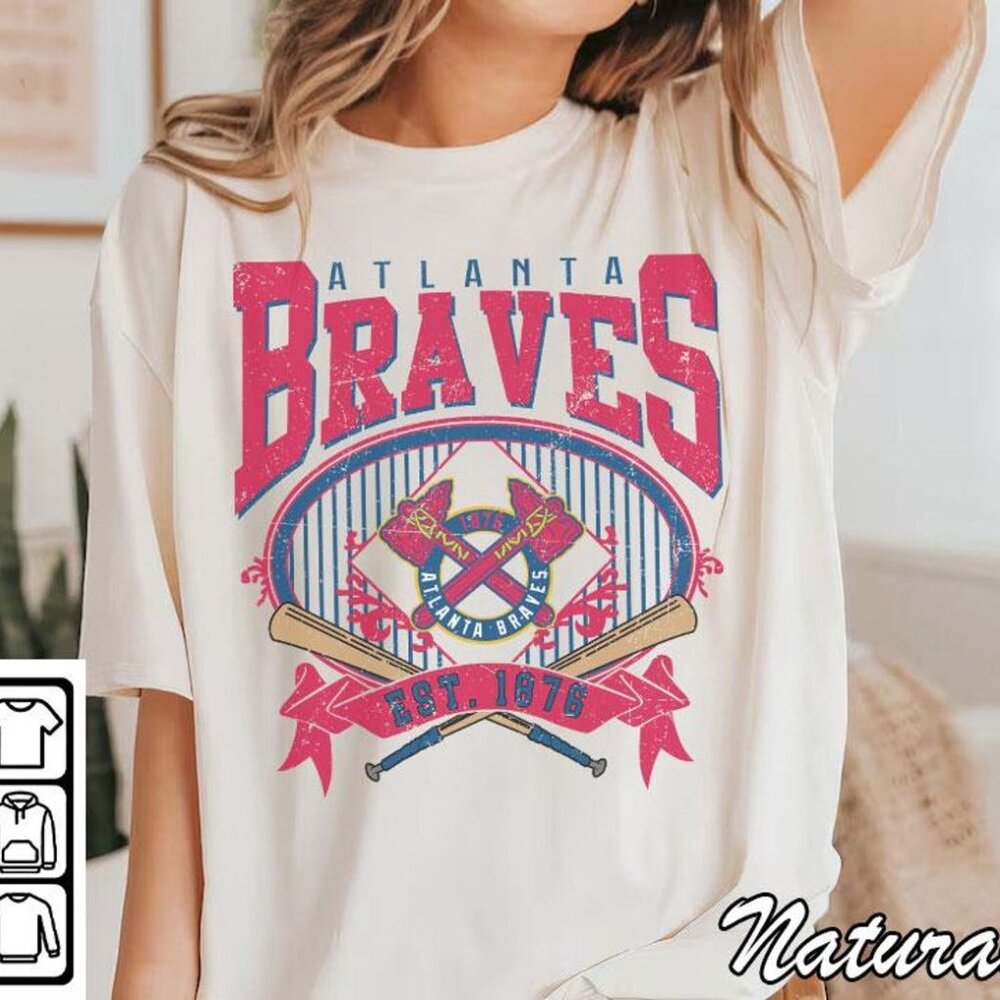 Vintage Atlanta Braves T-shirt Atlanta Baseball Shirt Atlanta 1876 Vintage Ba